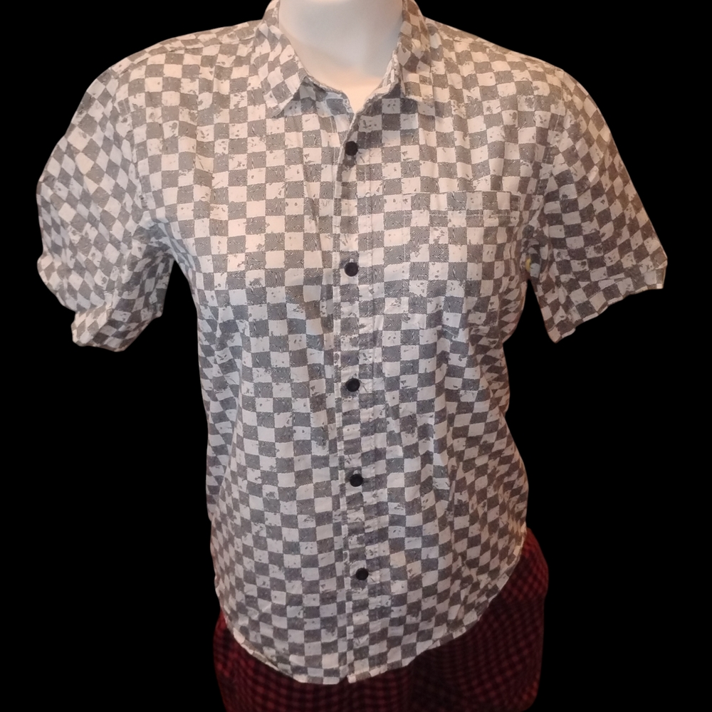Vans Black and White Checkered Button Down Shirt